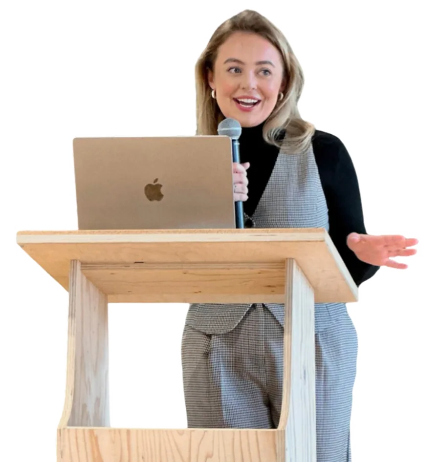Sophie Donald presenting at STEAMhouse, Birmingham City University